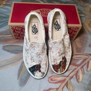 Women’s floral hand painted western horse vans